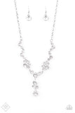 Inner Light White Rhinestone Necklace - Paparazzi Accessories - Bella Fashion Accessories LLC