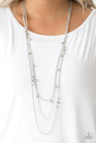 Laying The Groundwork Silver Necklace - Paparazzi Accessories - Bella Fashion Accessories LLC