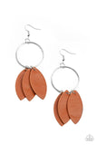 Leafy Laguna Brown Earrings - Paparazzi Accessories - Bella Fashion Accessories LLC