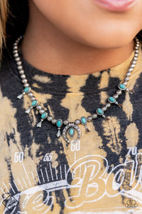 Luck Of The West Turquoise Necklace - Paparazzi Accessories - Bella Fashion Accessories LLC