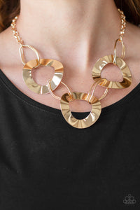 Modern Mechanics Gold Necklace - Paparazzi Accessories - Bella Fashion Accessories LLC