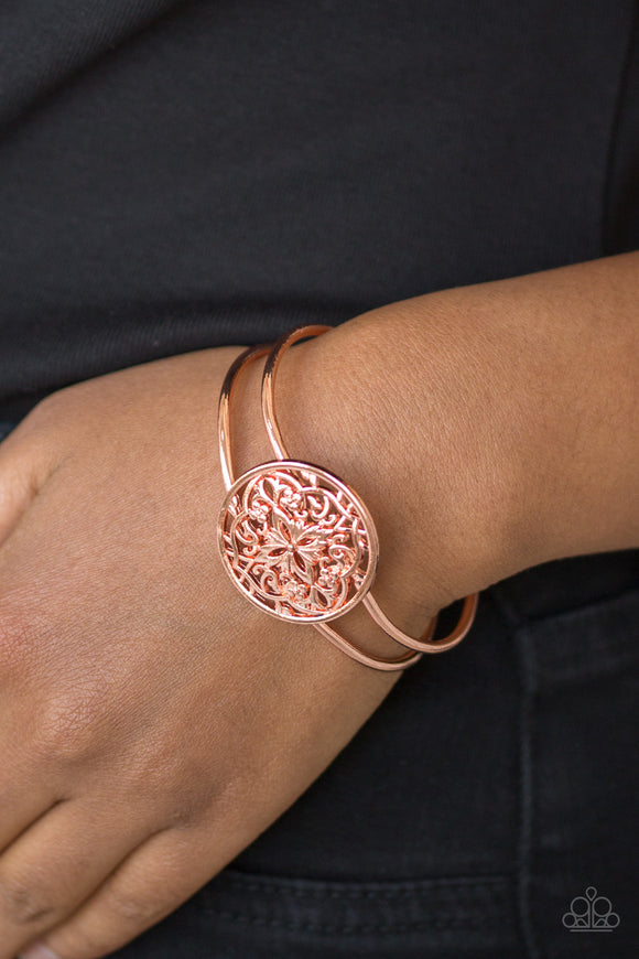 Mandala Majesty Copper Cuff Bracelet - Paparazzi Accessories - Bella Fashion Accessories LLC