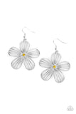 Meadow Musical Silver & Yellow Earrings - Paparazzi Accessories - Bella Fashion Accessories LLC