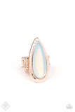 Opal Oasis Opalescent White and Rose Gold Ring - Paparazzi Accessories - Bella Fashion Accessories LLC