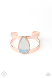 Optimal Opalescence White and Rose Gold Bracelet - Paparazzi Accessories - Bella Fashion Accessories LLC