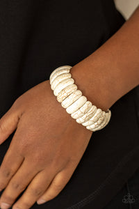Peacefully Primal White Bracelet| Paparazzi Accessories| Bella Fashion Accessories LLC