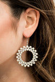 Pearly Poise White Earrings - Paparazzi Accessories - Bella Fashion Accessories LLC