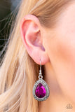 Grandmaster Shimmer Pink Earrings - Paparazzi Accessories - Bella Fashion Accessories LLC