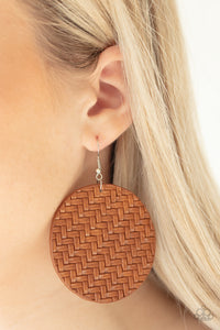 Plaited Plains Brown Earrings| Paparazzi Accessories| Bella Fashion Accessories LLC