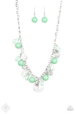 Prismatic Sheen Silver and Green Necklace - Paparazzi Accessories - Bella Fashion Accessories LLC