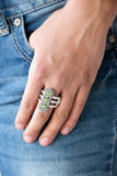 Rio Trio Green and Silver Ring - Paparazzi Accessories - Bella Fashion Accessories LLC