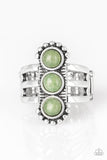 Rio Trio Green and Silver Ring - Paparazzi Accessories - Bella Fashion Accessories LLC