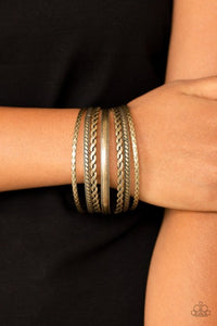 Rattle and Roll Brass Bracelets- Paparazzi Accessories - Bella Fashion Accessories LLC