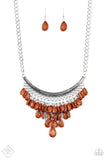 Rio Rainfall Silver and Brown Necklace| Paparazzi Accessories| Bella Fashion Accessories LLC