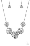 Rosy Rosette Black Necklace| Paparazzi Accessories| Bella Fashion Accessories LLC