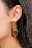 Rural Guru Brown Earrings - Paparazzi Accessories - Bella Fashion Accessories LLC
