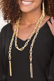 SCARFed for Attention Gold Necklace - Paparazzi Accessories - Bella Fashion Accessories LLC