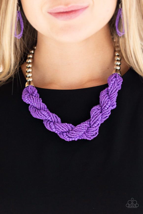 Staycation Status - Purple Necklace | Paparazzi Accessories | $5.00