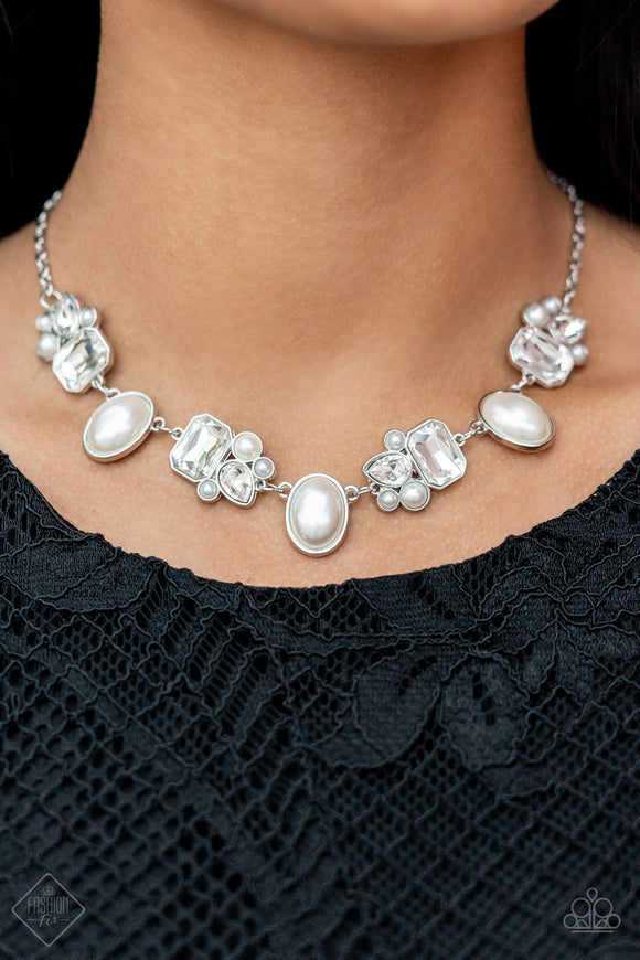 Sensational Showstopper White Necklace - Paparazzi Accessories - Bella Fashion Accessories LLC
