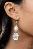 Showtime Twinkle White Earrings - Paparazzi Accessories - Bella Fashion Accessories LLC