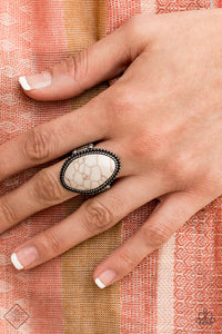 Stone Samba White Stone Ring - Paparazzi Accessories - Bella Fashion Accessories LLC