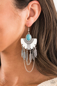 Sure Thing, Chief! Silver and Turquoise Earrings| Paparazzi Accessories| Bella Fashion Accessories LLC