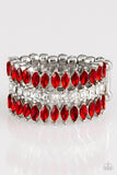 Treasury Fund Silver and Red Ring - Paparazzi Accessories - Bella Fashion Accessories LLC