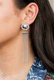Tassel Throwback Silver Earrings - Paparazzi Accessories - Bella Fashion Accessories LLC