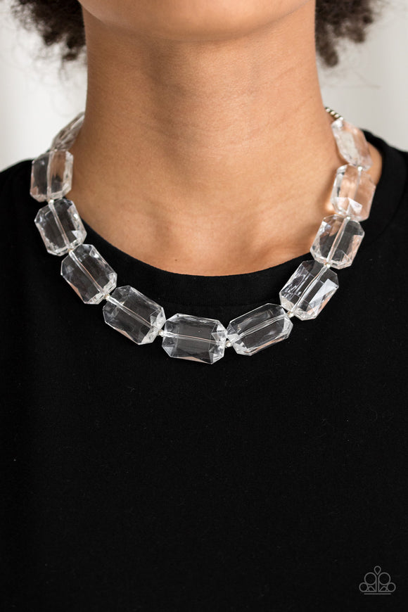 The ICE President White Necklace| Paparazzi Accessories| Bella Fashion Accessories LLC