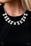 Glitzy Gamble White Earrings - Paparazzi Accessories - Bella Fashion Accessories LLC