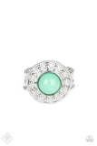 Treasure Chest Shimmer Green and Silver Ring - Paparazzi Accessories - Bella Fashion Accessories LLC