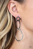Twisted Trio Black Earrings| Paparazzi Accessories| Bella Fashion Accessories LLC