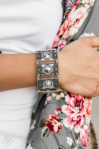Sunset Sightings Tycoon Texture Silver Bracelet - Paparazzi Accessories - Bella Fashion Accessories LLC