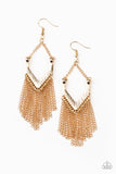 Unchained Fashion Gold Earrings - Paparazzi Accessories - Bella Fashion Accessories LLC