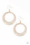 Very Victorious Glistening Gold Earrings - Paparazzi Accessories - Bella Fashion Accessories LLC