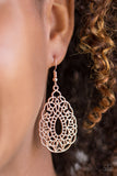 Wisteria Histeria Rose Gold Earrings - Paparazzi Accessories - Bella Fashion Accessories LLC