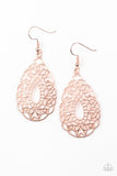 Wisteria Histeria Rose Gold Earrings - Paparazzi Accessories - Bella Fashion Accessories LLC