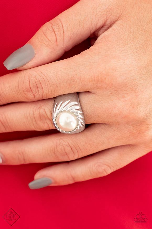 Fiercely 5th Avenue Wall Street Whimsical Pearl Ring - Paparazzi Accessories - Bella Fashion Accessories LLC