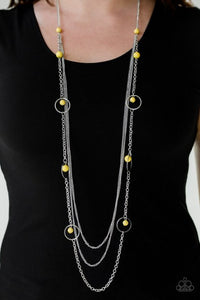 Beachside Babe Yellow Necklace - Paparazzi Accessories - Bella Fashion Accessories LLC