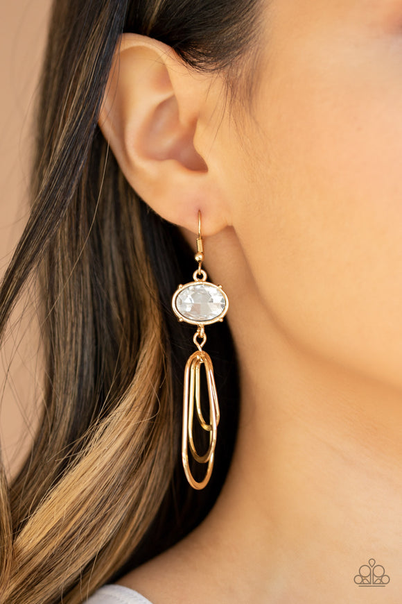 Drop-Dead Glamorous Gold Earrings| Paparazzi Accessories| Bella Fashion Accessories LLC